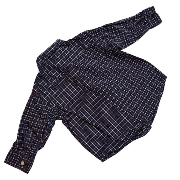 Ralph Lauren | Infant Boys Navy Plaid Button Down 100% Cotton Dress Shirt - Picture 2 of 15